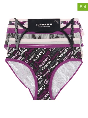 Converse 5er-Set: Slips in Grau/ Lila