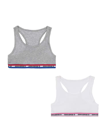 Converse 2er-Set: Bustiers in Grau/ Weiß