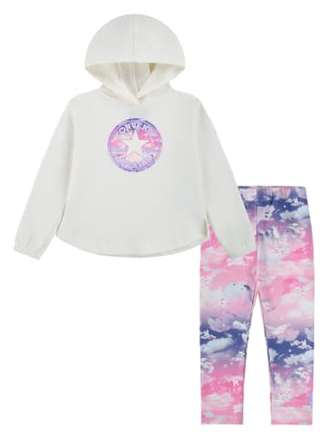 Converse 2-delige outfit wit/lichtroze