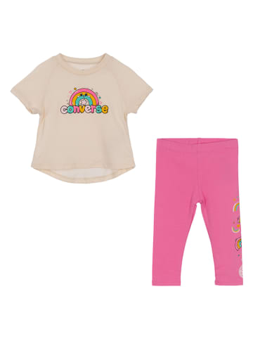 Converse 2-delige outfit beige/roze