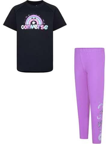 Converse 2tlg. Outfit in Schwarz/ Lila