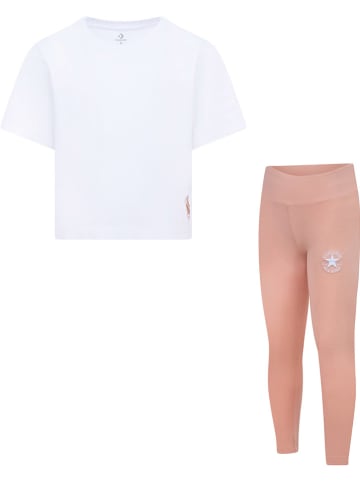 Converse 2-delige outfit wit/oranje