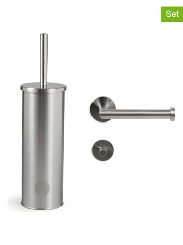 Lifa Living 3tlg. Set: Toilettengarnitur in Silber