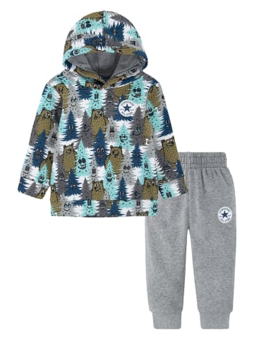 Converse 2-delige outfit grijs/lichtblauw/kaki