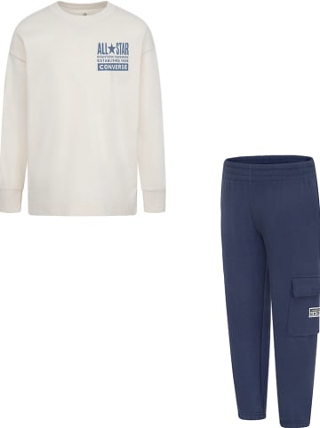 Converse 2-delige outfit crème/donkerblauw