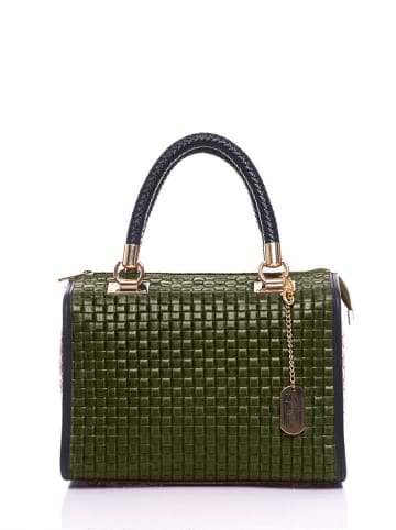 Anna Morellini Leder-Henkeltasche "Viola" in Grün - (B)30 x (H)26 x (T)17 cm