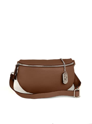 Anna Morellini Leren heuptas "Berenice" bruin - (B)25 x (H)14 x (D)1 cm
