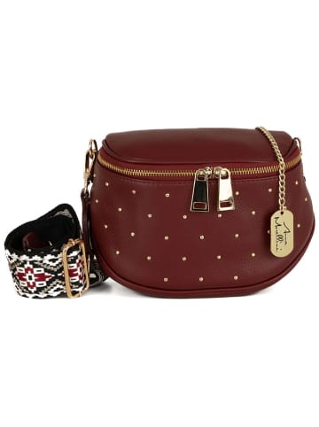 Anna Morellini Leren schoudertas "Domenica" bordeaux - (B)19 x (H)15 x (D)8 cm