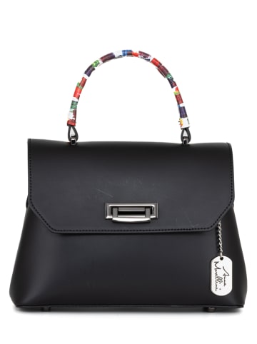 Anna Morellini Leder-Henkeltasche in Schwarz - (B)28 x (H)20 x (T)12 cm
