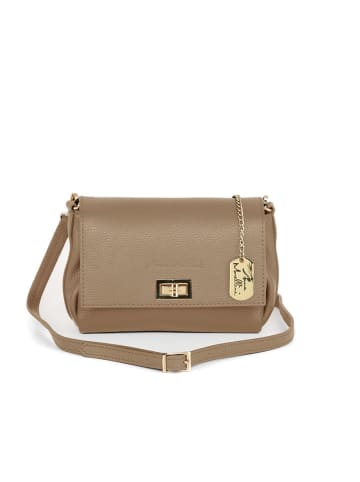 Anna Morellini Leder-Umhängetasche "Matalia" in Beige - (B)22 x (H)17 x (T)9 cm