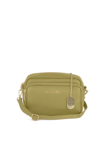 Anna Morellini Leder-Umhängetasche "Tabita" in Grün - (B)22 x (H)15 x (T)10 cm