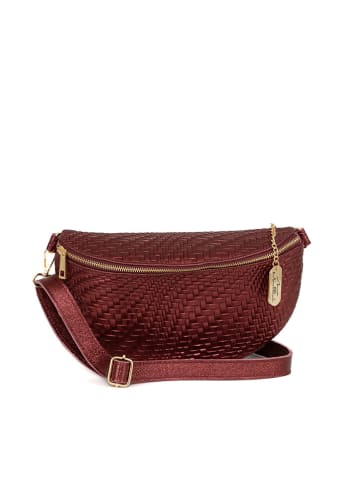 Anna Morellini Leder-Gürteltasche "Rufina" in Bordeaux - (B)30 x (H)18 x (T)9 cm