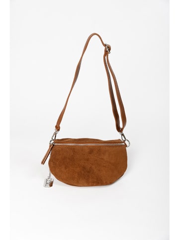 Anna Morellini Leren schoudertas "Filellia" camel - (B)25 x (H)14 x (D)1 cm