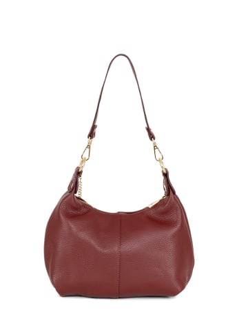 Anna Morellini Leren schoudertas "Savina" bordeaux - (B)24 x (H)17 x (D)10 cm