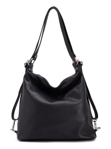 Anna Morellini Leder-Schultertasche "Ylenia" in Schwarz - (B)30 x (H)39 x (T)16 cm