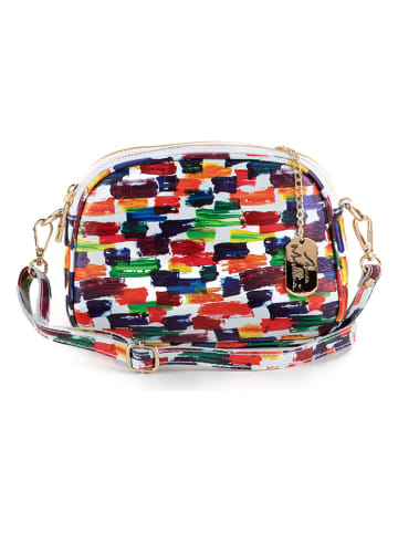 Anna Morellini Leder-Umhängetasche in Weiß/ Bunt - (B)23 x (H)17 x (T)7 cm
