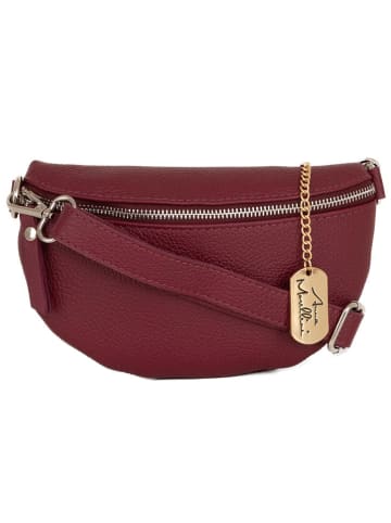 Anna Morellini Leren heuptas "Agnese" bordeaux - (B)23 x (H)15 x (D)1 cm