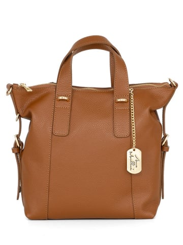 Anna Morellini Leren shopper "Loggia" lichtbruin - (B)50 x (H)30 x (D)16 cm