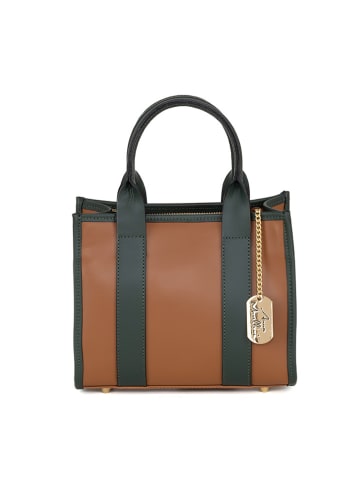 Anna Morellini Leder-Henkeltasche "Litana" in Hellbraun - (B)27 x (H)23 x (T)12 cm