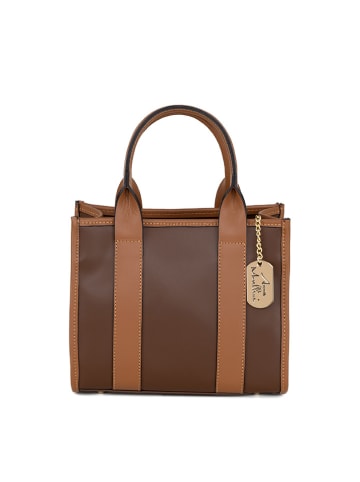 Anna Morellini Leder-Henkeltasche "Litana" in Braun - (B)27 x (H)23 x (T)12 cm