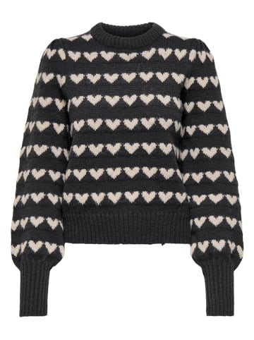 JDY Trui antraciet/wit