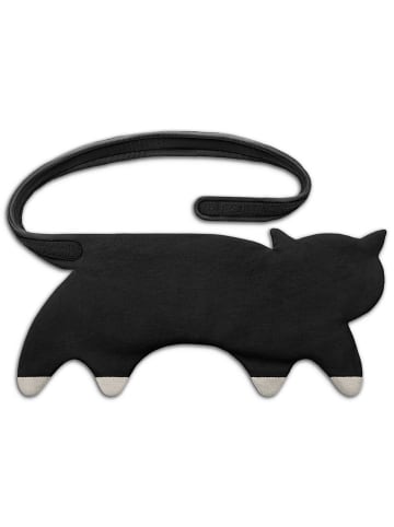 Leschi Bio-Körnerkissen für Bauch und Rücken "Katze Coco" in Schwarz