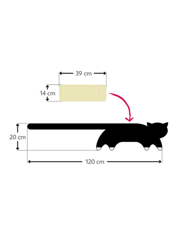 Leschi Bio-Körnerkissen für Bauch und Rücken "Katze Coco" in Schwarz