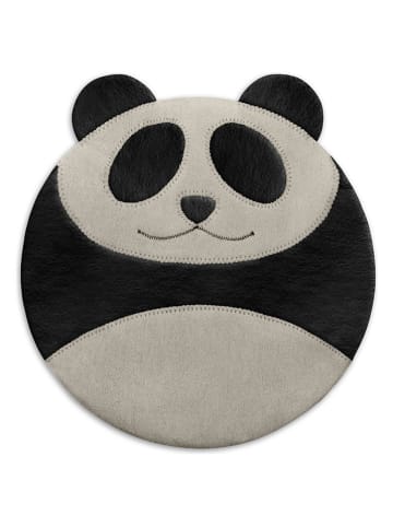 Leschi Biologisch kussen van graan voor nek en schouders "Panda Boa" zwart/wit