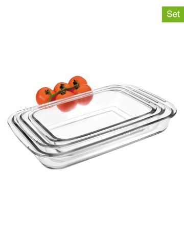 Ibili 3-delige set: ovenschalen transparant