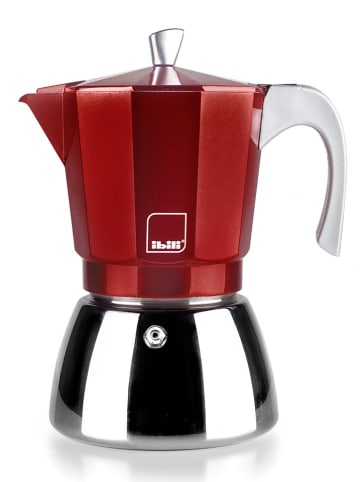 Ibili Espressokocher ''Elba'' in Rot/ Silber - 600 ml