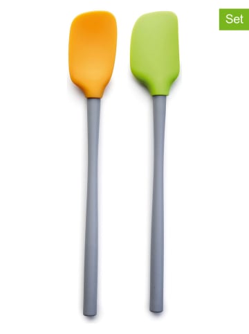 Ibili 2-delige set: spatel en lepel groen/geel - (L)12 cm