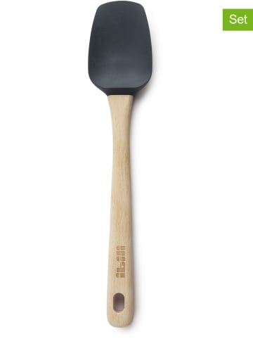Ibili 2er-Set: Silikonlöffel in Beige/ Grau - (L)30 cm