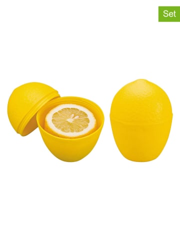 Ibili 2er-Set: Zitronen-Frischhalteboxen in Gelb - (H)11 x Ø 9 cm