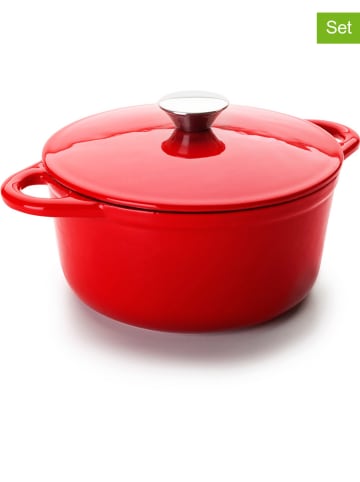 Ibili 2-delige set: pan met deksel rood - Ø 24 cm