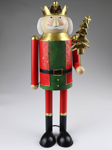 AM Design Decofiguur "Notenkraker" rood/groen - (H)38 x Ø 13 cm