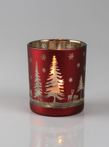 AM Design Świecznik w kolorze bordowym - wys. 12 x Ø 10 cm
