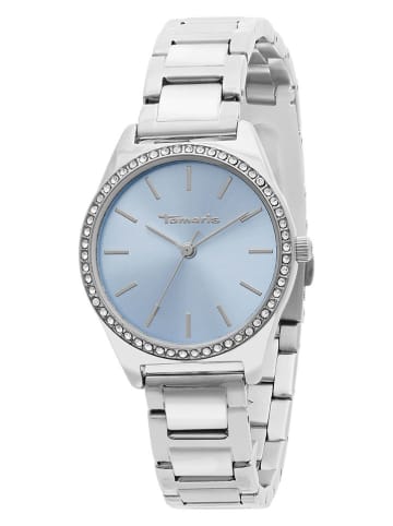 Tamaris Kwartshorloge zilverkleurig/lichtblauw