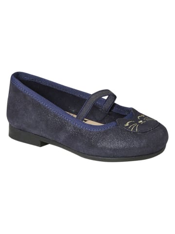 vertbaudet Leder-Ballerinas in Dunkelblau