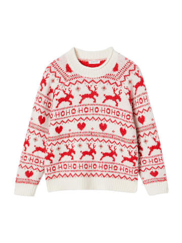 vertbaudet Pullover in Weiß/ Rot