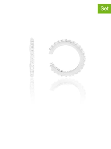 Miu Silver 2-delige set: zilveren earcuffs met edelstenen