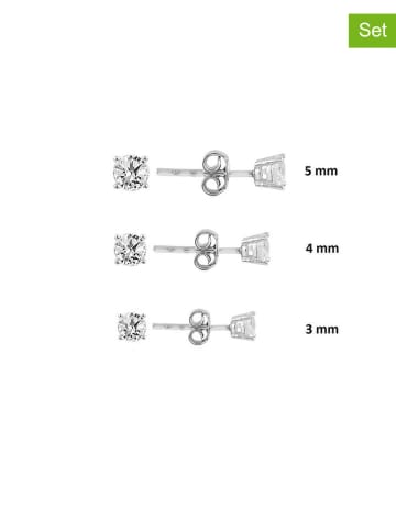 Miu Silver 3er-Set: Silber-Ohrstecker mit Edelsteinen