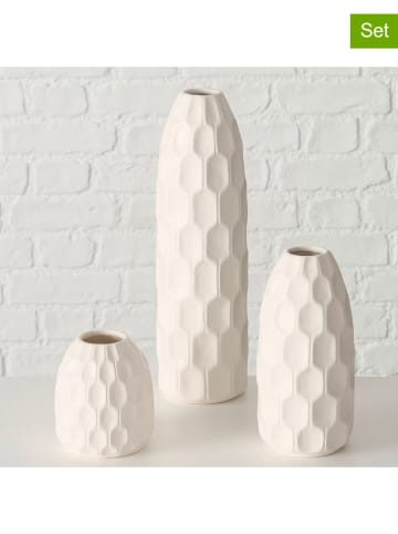 Boltze Wazony (3 szt.) "Simona" w kolorze białym