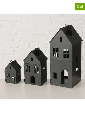 Boltze 3er-Set: Laternen "Alesund" in Schwarz