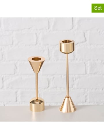 Boltze 2er-Set: Kerzenleuchter "Minolo" in Gold (Überraschungsprodukt)
