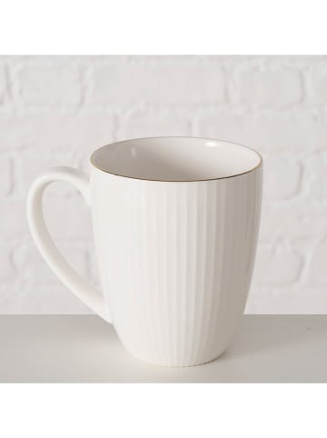 Boltze Jumbotasse "Kelly" in Weiß/ Gold - 400 ml