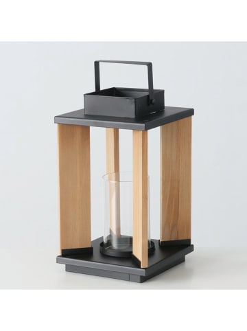 Boltze Lampion "Ventana" w kolorze czarno-brązowym - 16 x 28 cm