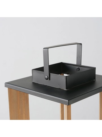 Boltze Laterne "Ventana" in Schwarz/ Hellbraun - (B)21 x (H)40,5 cm