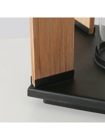 Boltze Laterne "Ventana" in Schwarz/ Hellbraun - (B)21 x (H)40,5 cm