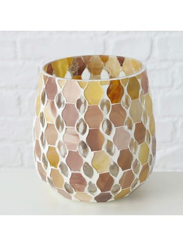 Boltze Windlicht "Alejo" in Beige - (H)12,5 cm