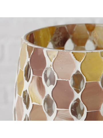 Boltze Świecznik "Alejo" w kolorze beżowym - wys. 12,5 cm